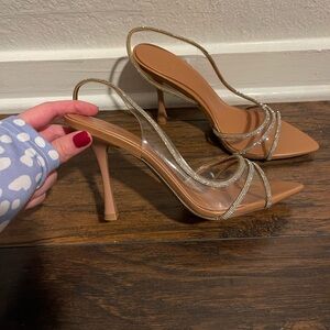 Zara Tan Strappy Stone Women's Heels